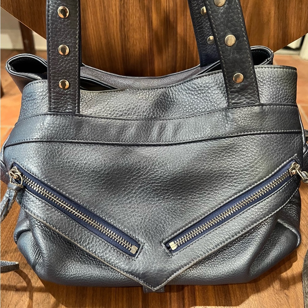Botkier Blue Metallic Shoulder Bag